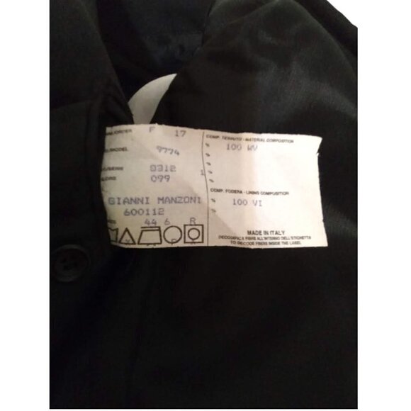 Gianni Manzoni Tendenza Black Single Breasted Italian Wool Blazer Sz 44R - Picture 8 of 9